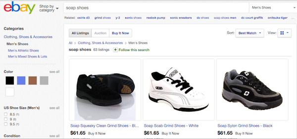 Soap deals shoes website